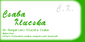 csaba klucska business card